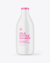 Glossy Milk Bottle Mockup