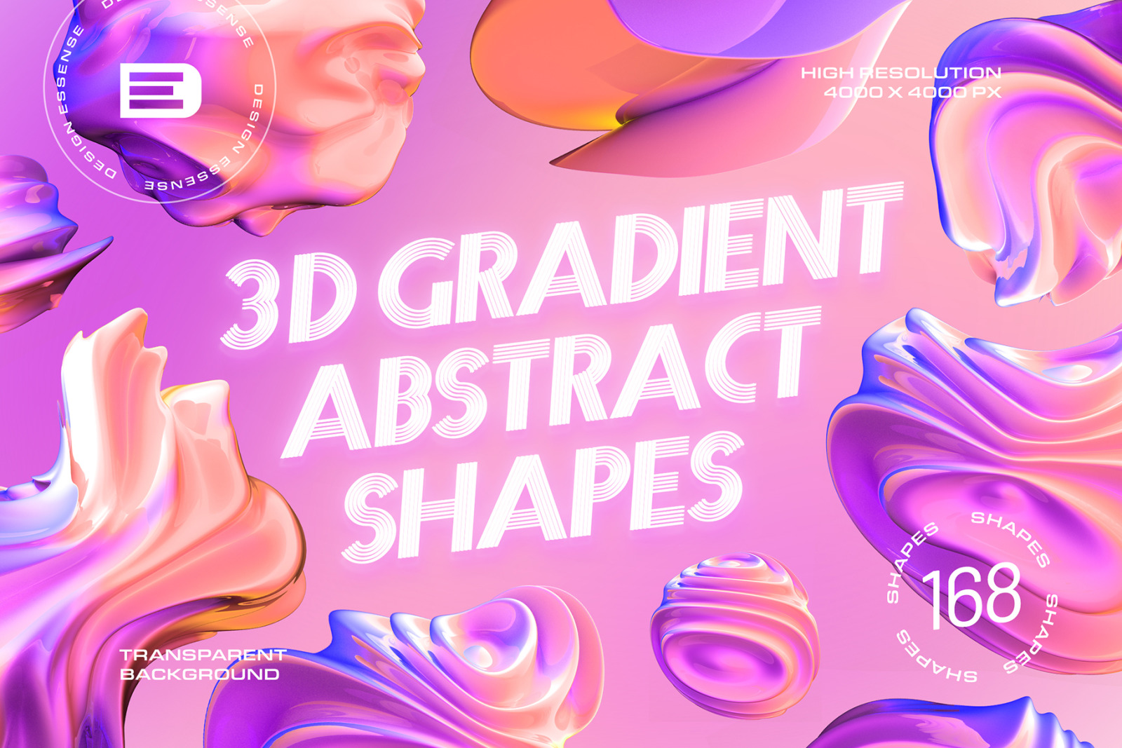 3D Gradient Abstract Shapes 3D Gradient Abstract Shapes