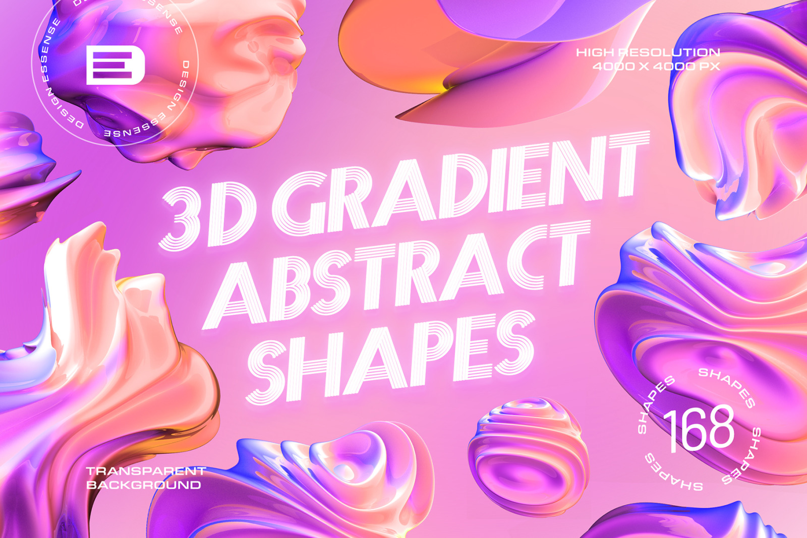 3D Gradient Abstract Shapes