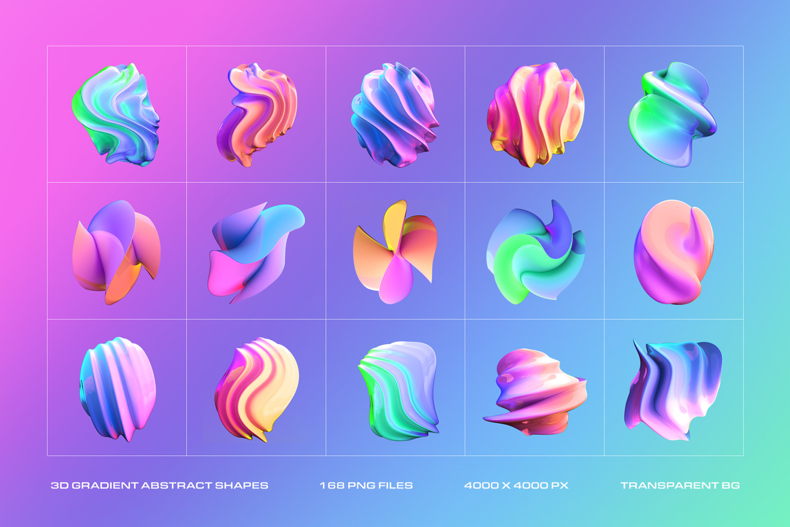 3D Gradient Abstract Shapes 3D Gradient Abstract Shapes