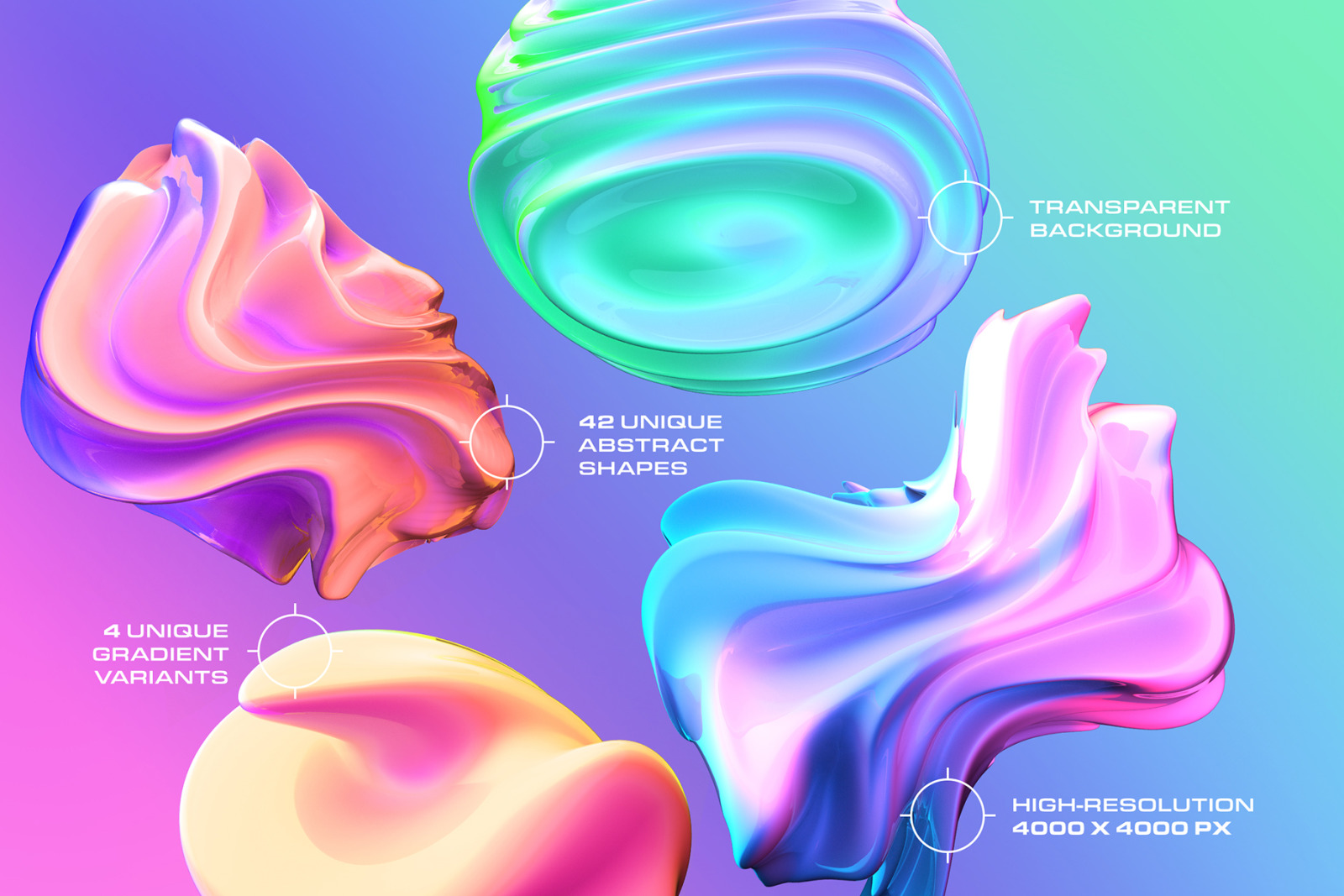 3D Gradient Abstract Shapes