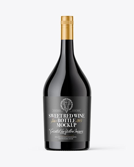 Red Wine Bottle Mockup