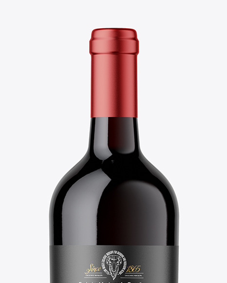 Red Wine Bottle Mockup