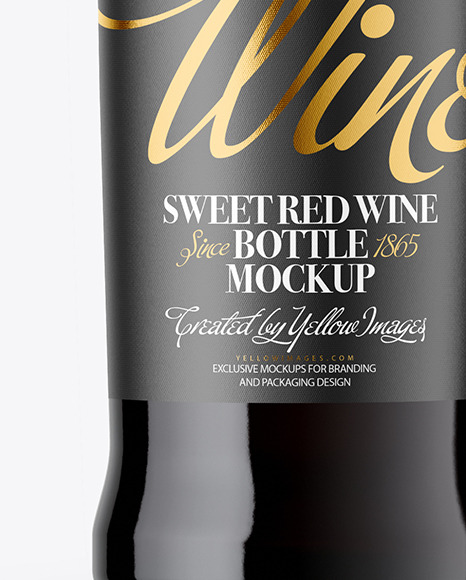 Red Wine Bottle Mockup