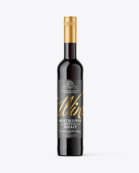 Red Wine Bottle Mockup