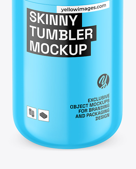 Glossy Skinny Tumbler Mockup