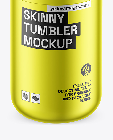 Metallic Skinny Tumbler Mockup