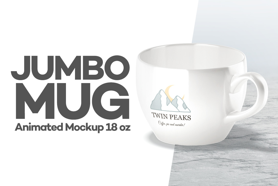 Jumbo Mug Animated Mockup 18oz