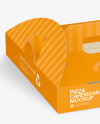 Cardboard Pizza Box w/ Handle Mockup