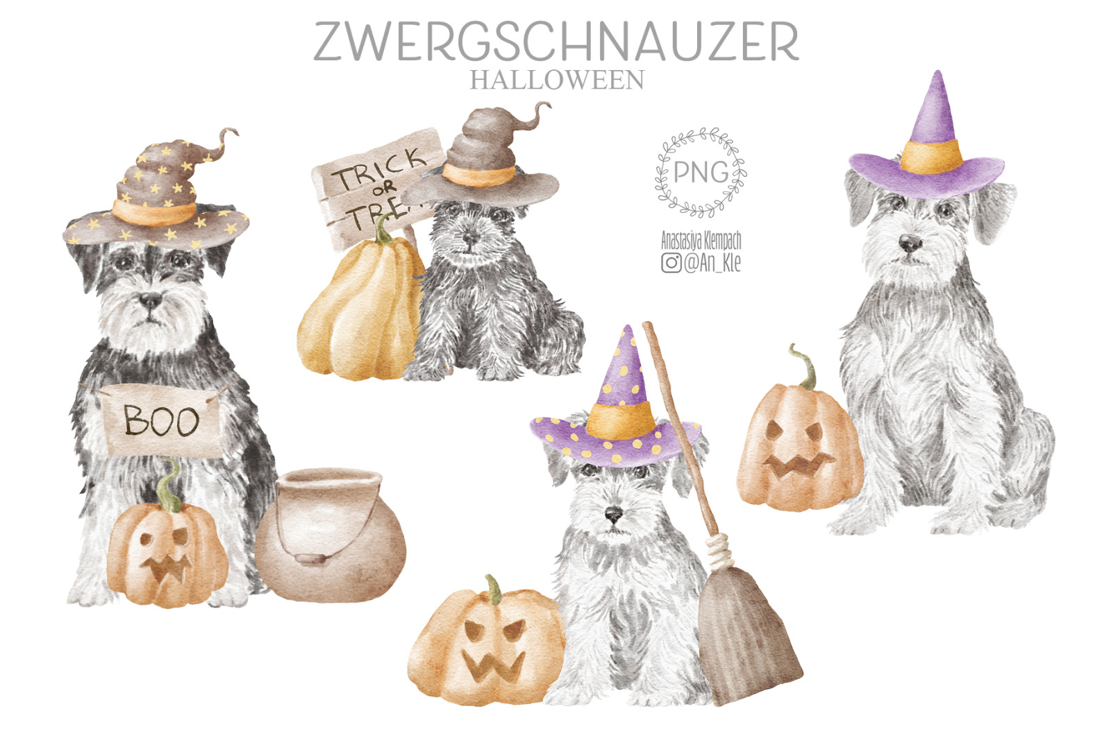 Miniature Schnauzer dog clipart