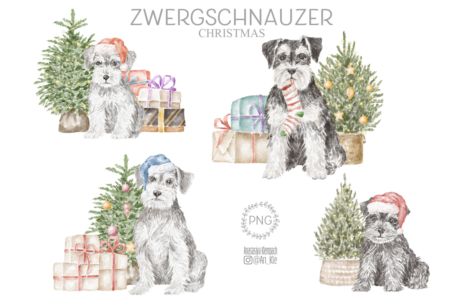 Miniature Schnauzer dog clipart