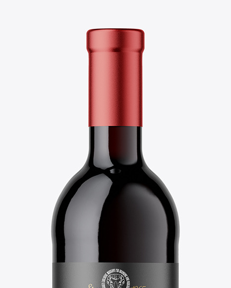 Red Wine Bottle Mockup