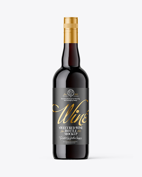 Red Wine Bottle Mockup