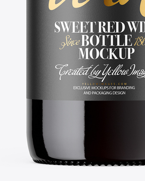 Red Wine Bottle Mockup