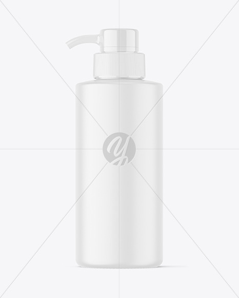 Matte Cosmetic Bottle with Pump Mockup