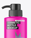 Matte Cosmetic Bottle with Pump Mockup