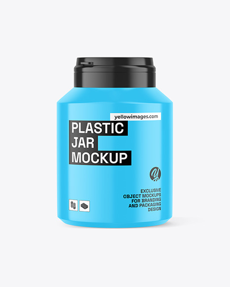 Glossy Plastic Jar Mockup