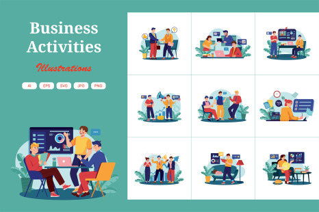 M577_Business Activities Illustration Pack - Community