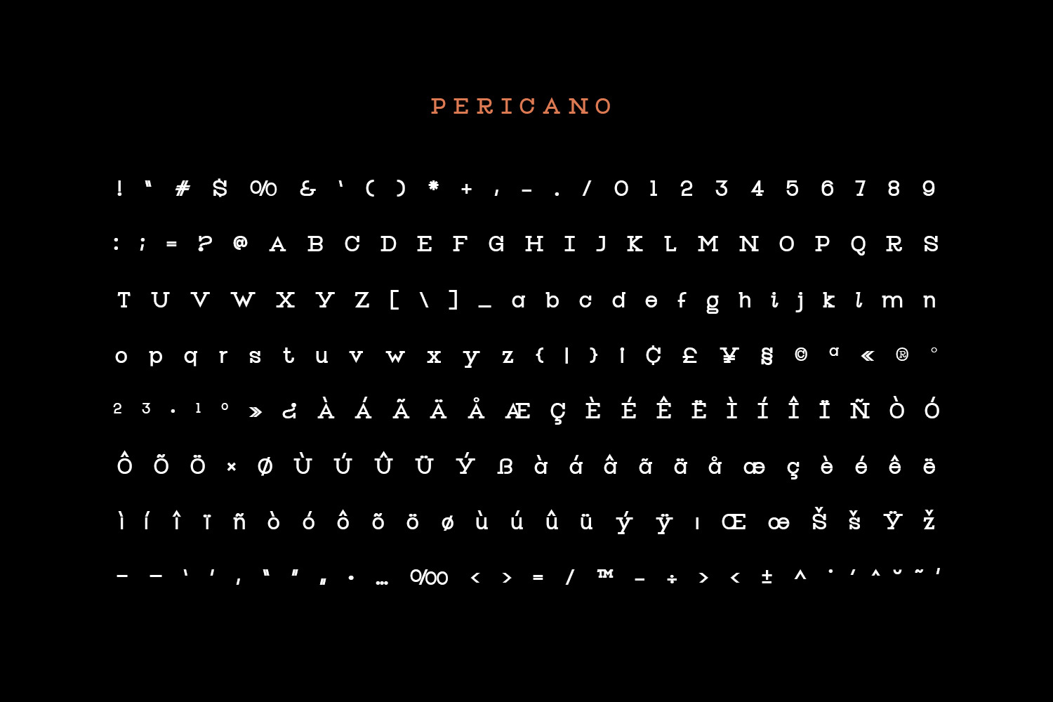 Pericano Display Typeface Pericano Display Typeface
