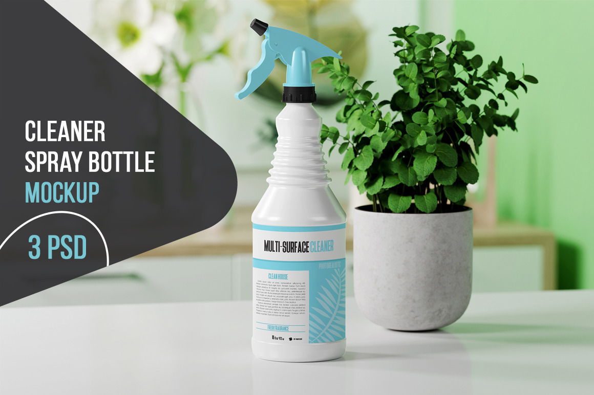 Cleaner Spray Bottle Mockup