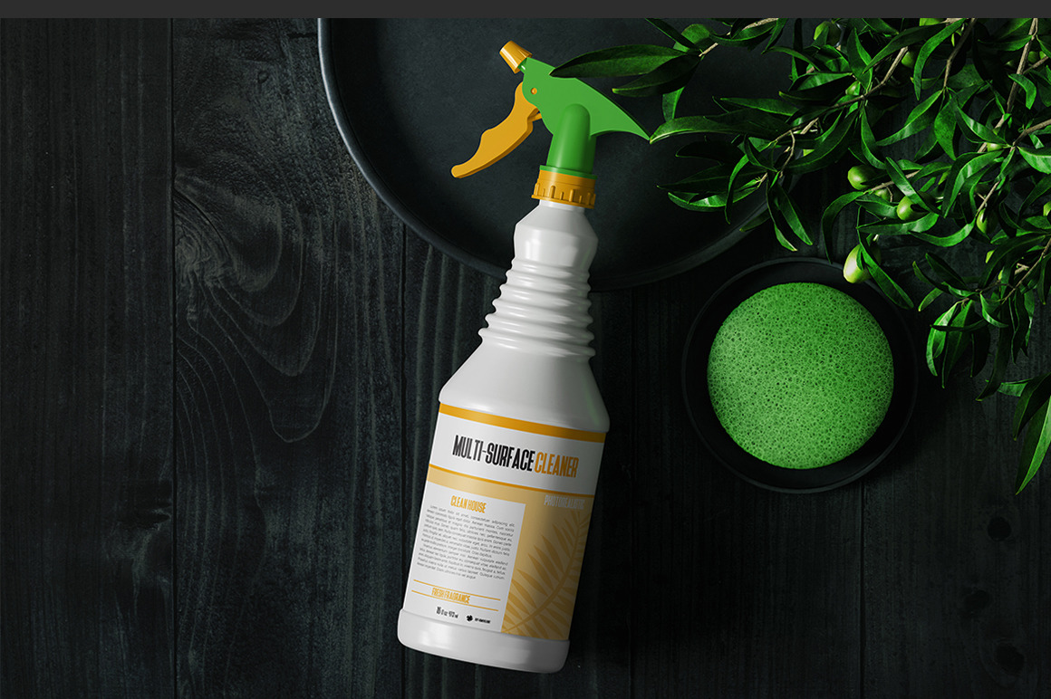 Cleaner Spray Bottle Mockup