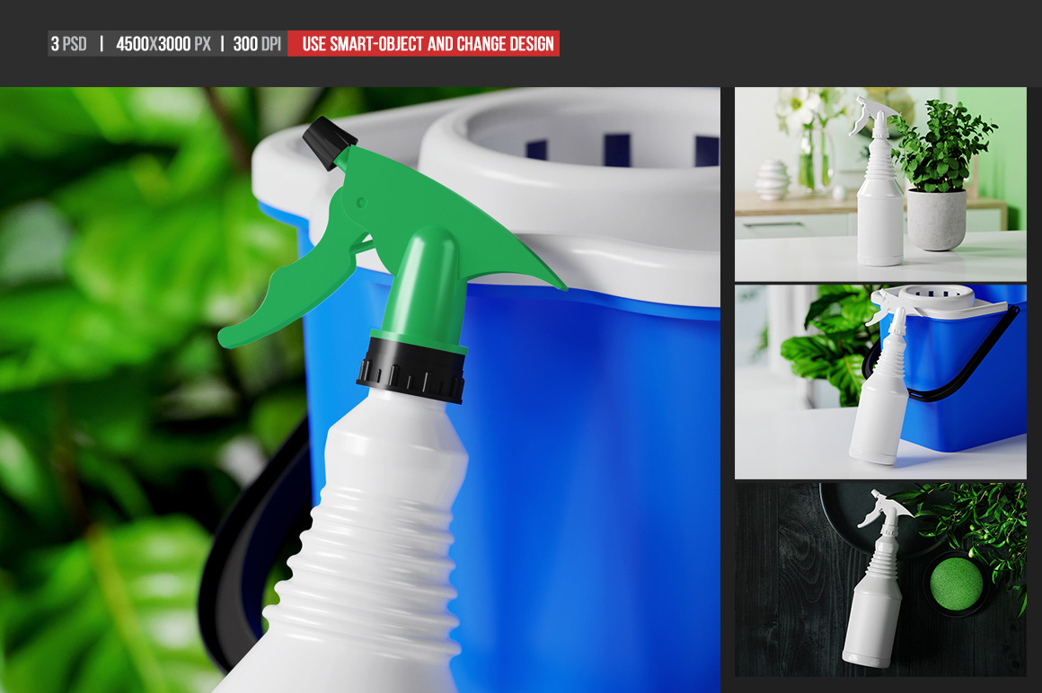 Cleaner Spray Bottle Mockup