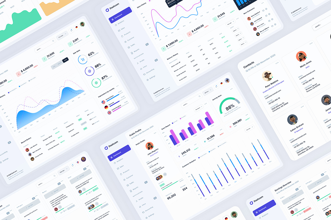 Dashcom - Dashboard UI Kit Dashcom - Dashboard UI Kit