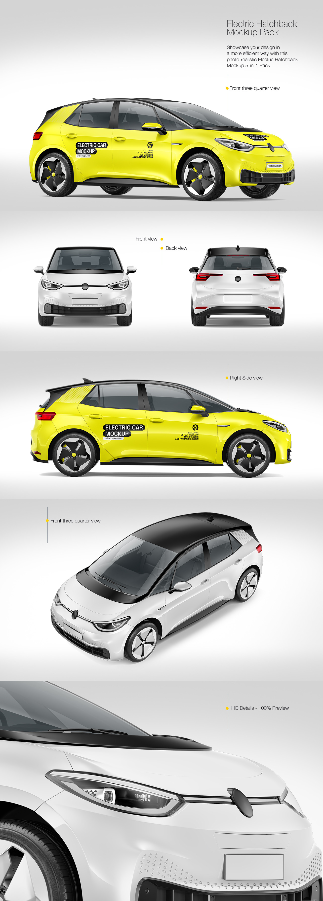 Electric Hatchback Mockup Pack Electric Hatchback Mockup Pack