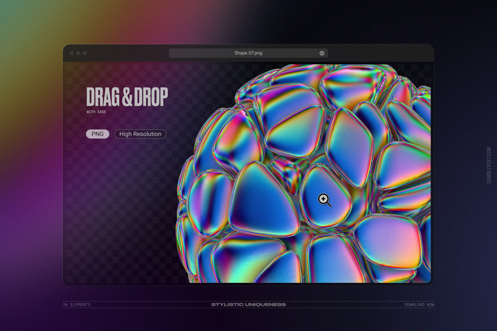 Iridescent geometric 3D shapes pack Vol.1 Iridescent geometric 3D shapes pack Vol.1