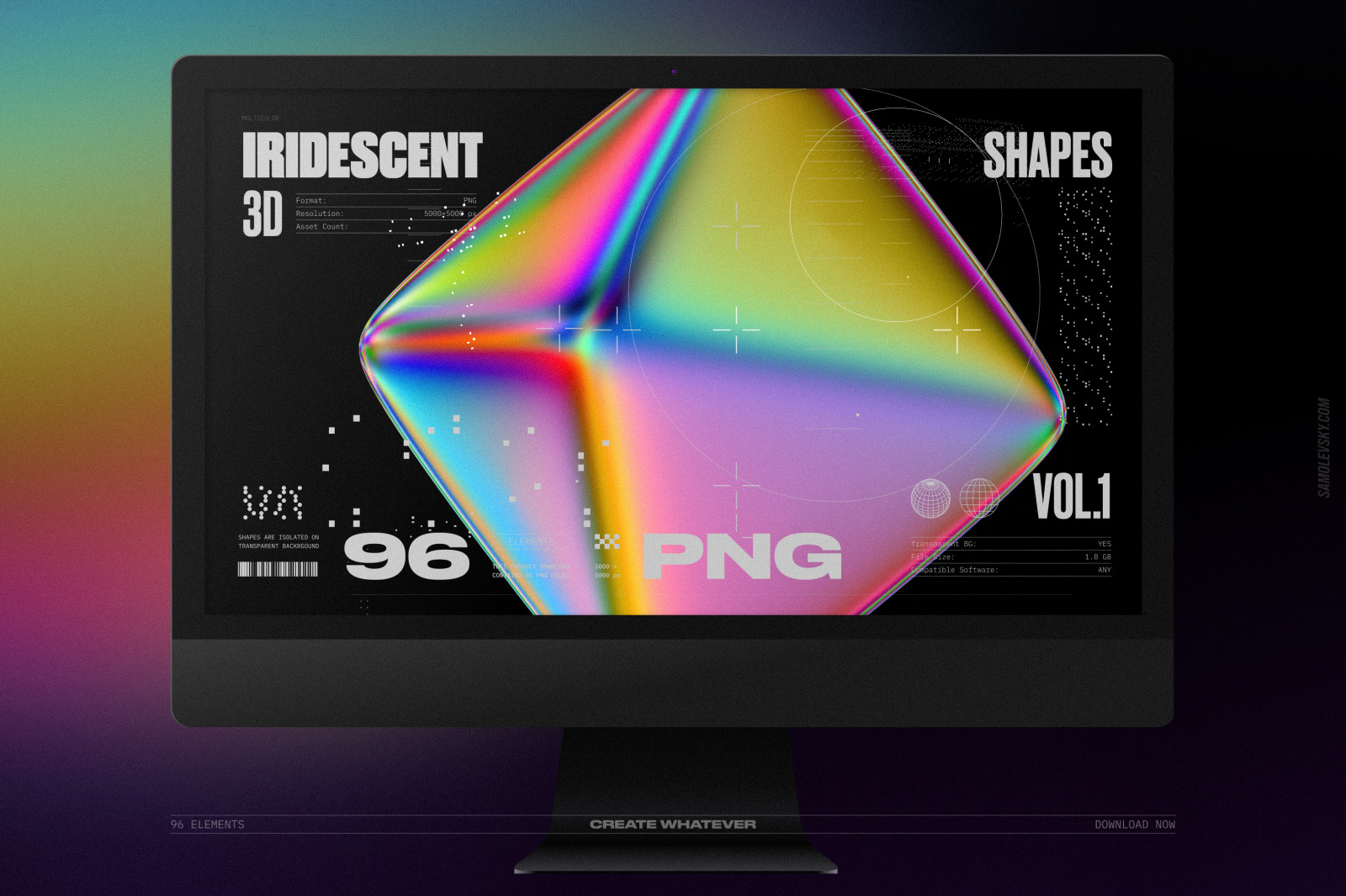 Iridescent geometric 3D shapes pack Vol.1 Iridescent geometric 3D shapes pack Vol.1