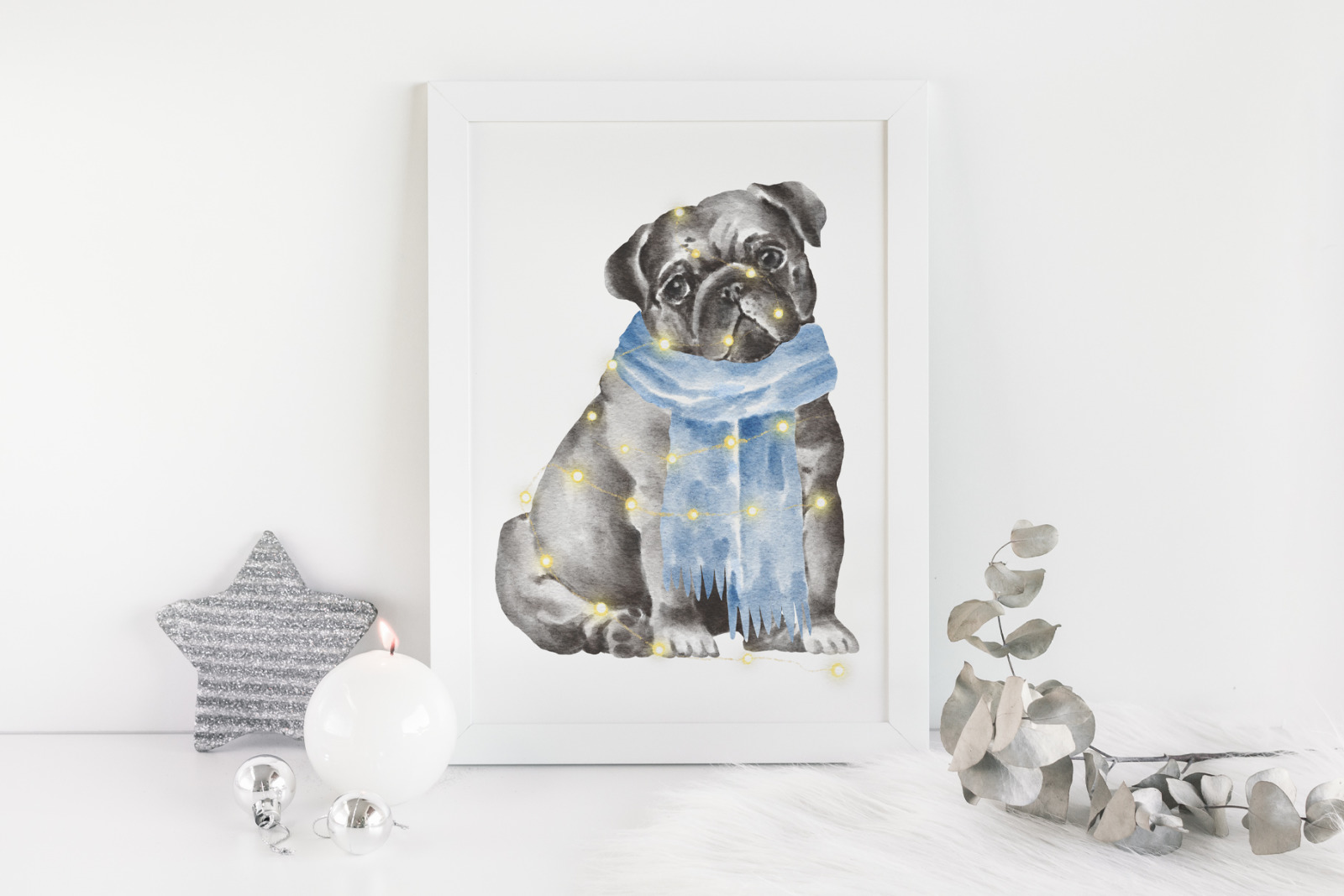 Pug dogs clipart