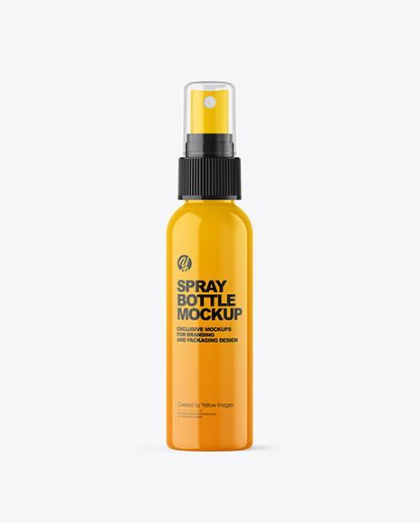 Glossy Spray Bottle Mockup Glossy Spray Bottle Mockup