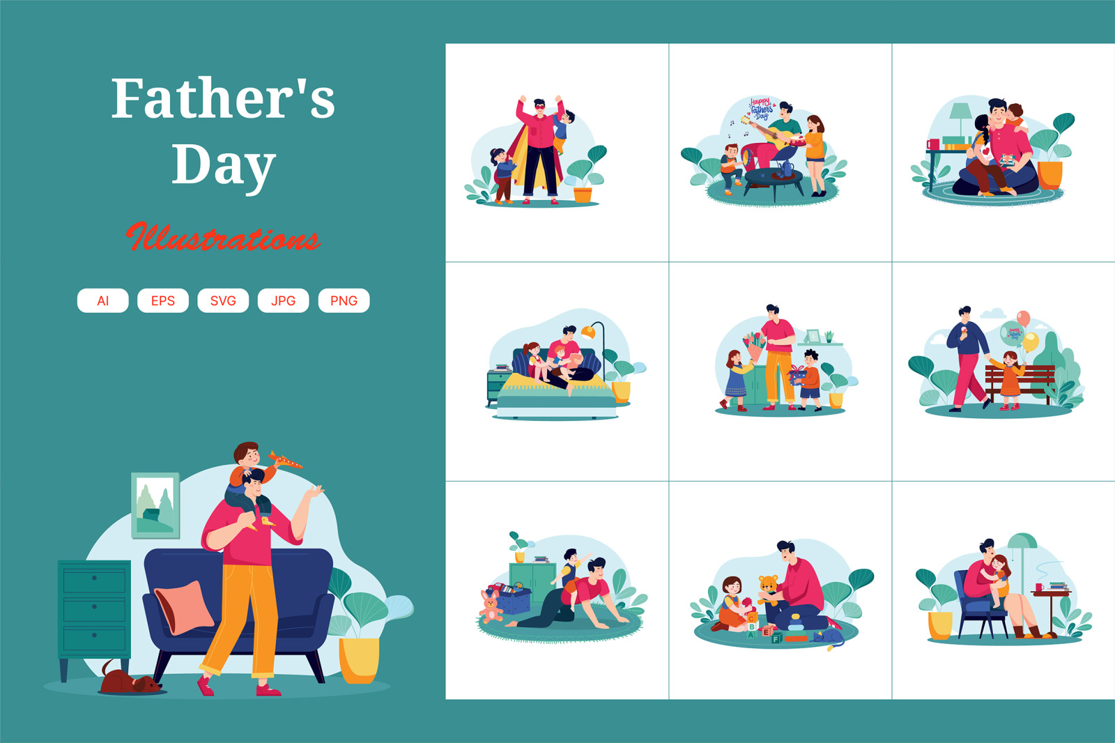 M578_Father&#039;s Day Illustration Pack