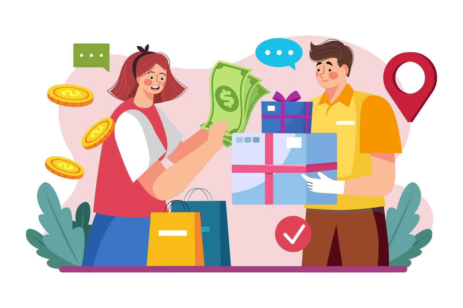 M583_Online Shopping Illustration Pack M583_Online Shopping Illustration Pack