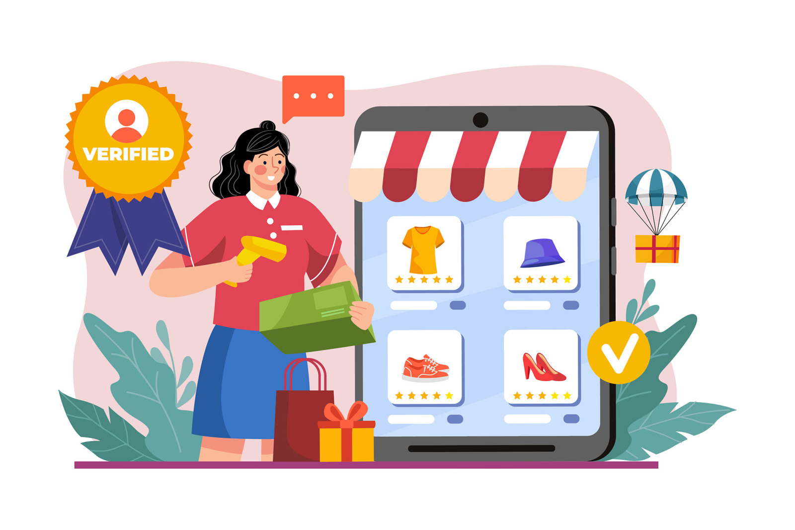 M583_Online Shopping Illustration Pack M583_Online Shopping Illustration Pack