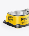 Glossy Pet Feeding Bowl Mockup