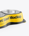 Glossy Pet Feeding Bowl Mockup