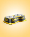 Glossy Pet Feeding Bowl Mockup