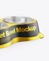 Glossy Pet Feeding Bowl Mockup