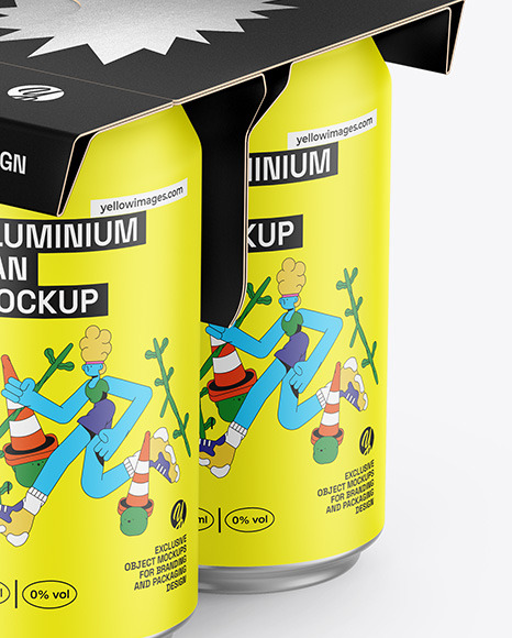 Matte Cans W/ Paper Holder Mockup