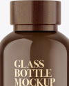 Clear Glass Cosmetic Bottle with Wooden Cap Mockup