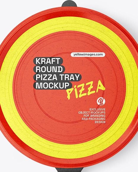 Round Kraft Pizza Tray Mockup