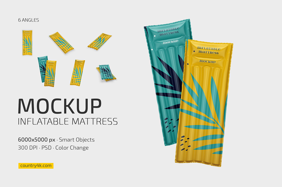 Inflatable Mattress Mockup Set Inflatable Mattress Mockup Set