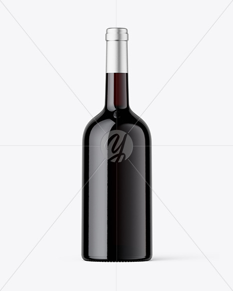 Red Wine Bottle Mockup