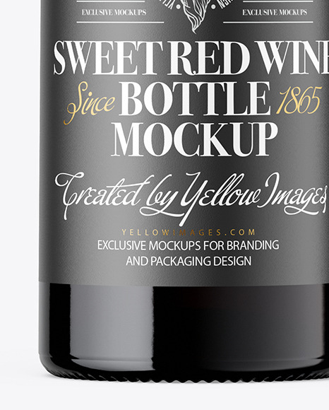 Red Wine Bottle Mockup