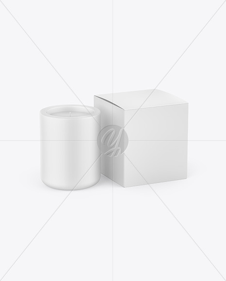 Matte Candle W/ Box Mockup