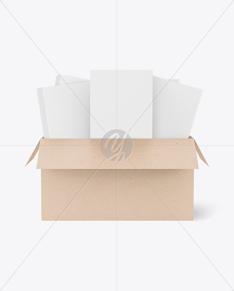 Kraft Box With Boxes Mockup