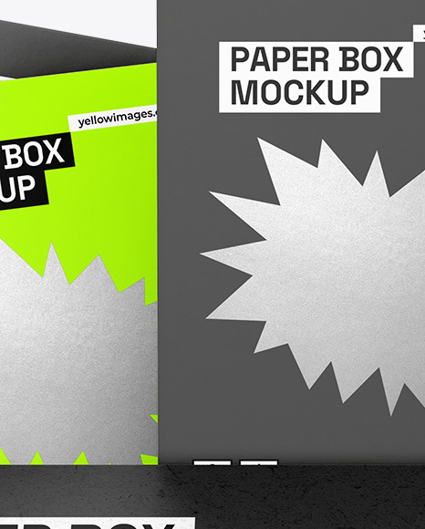 Kraft Box With Boxes Mockup