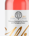Clear Glass Pink Wine Bottle Mockup