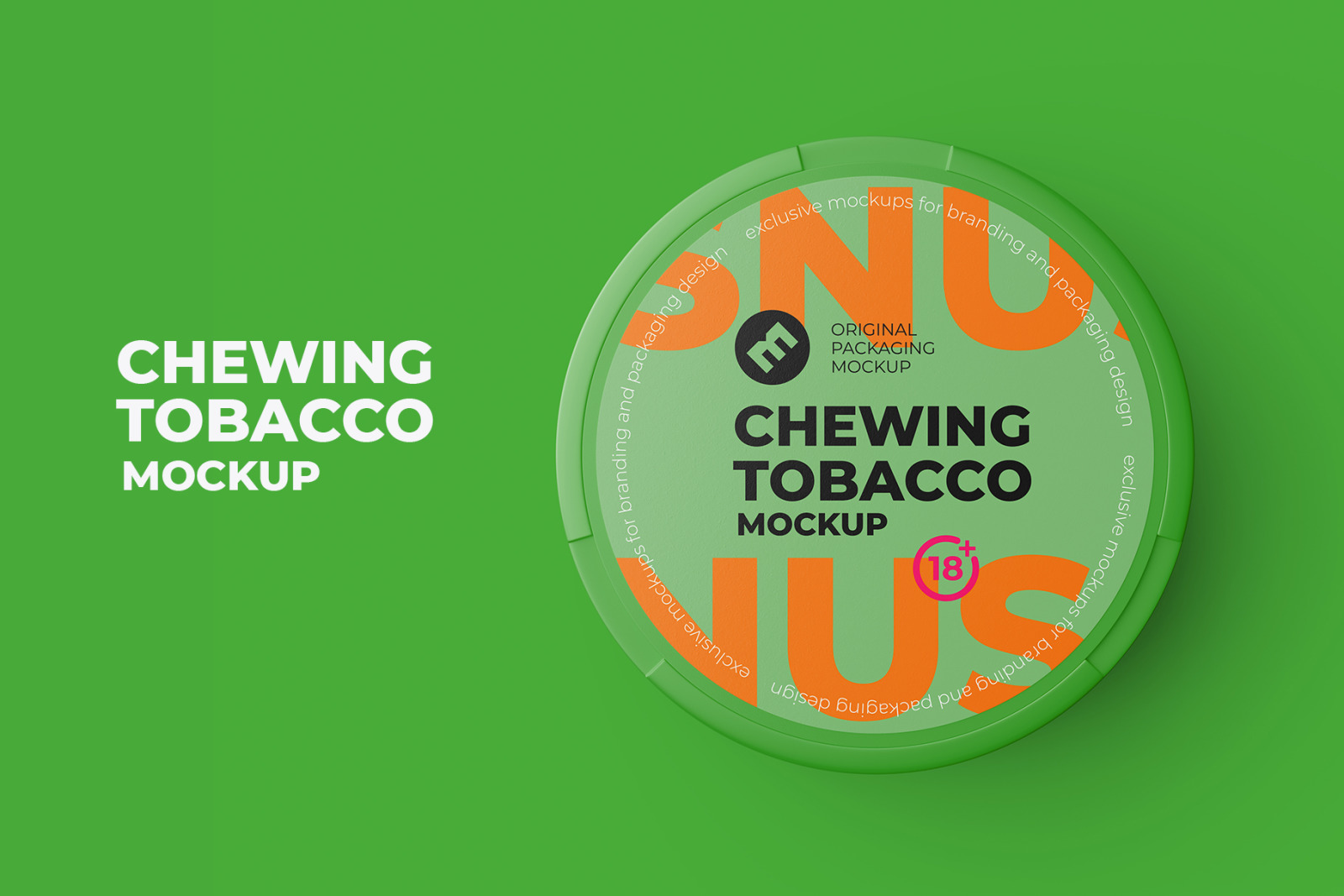 Snus Chewing Tobacco Can Mockup. Top view Snus Chewing Tobacco Can Mockup. Top view